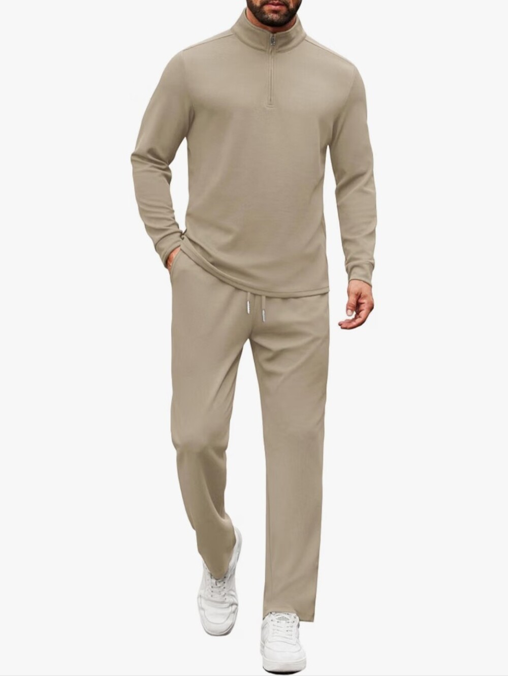 Men's Tracksuits 2 Piece Athletic Sweatsuit Quarter Zip Pullover